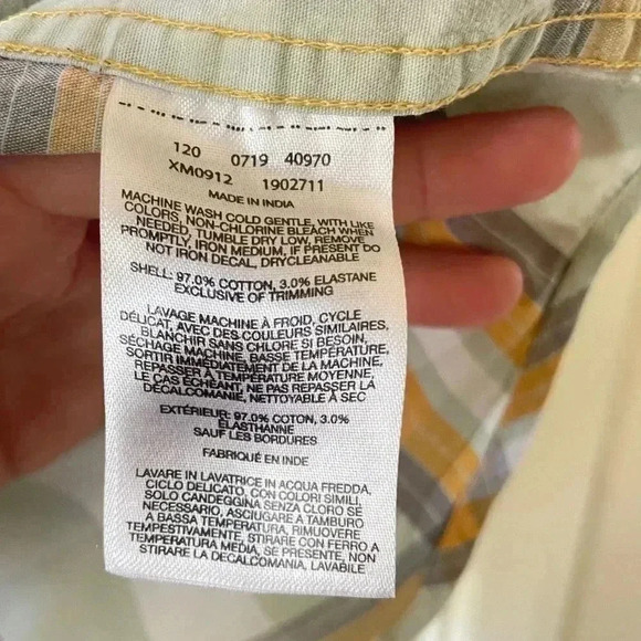 Columbia Men’s Long Sleeve Button Down Plaid Orange & Gray SZ S - Picture 5 of 6